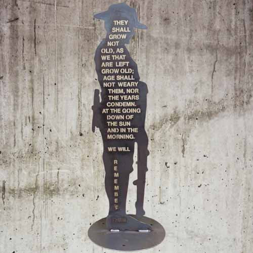 Metal Art Soldier with Ode / Poem Raw Finish