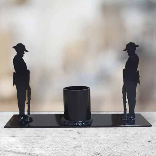 Twin Soldier Pencil Holder - Black