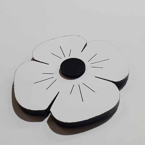 White Poppy Magnet - Remembrance