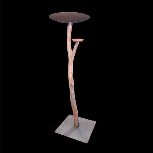 Bird Feeder on Log Stand