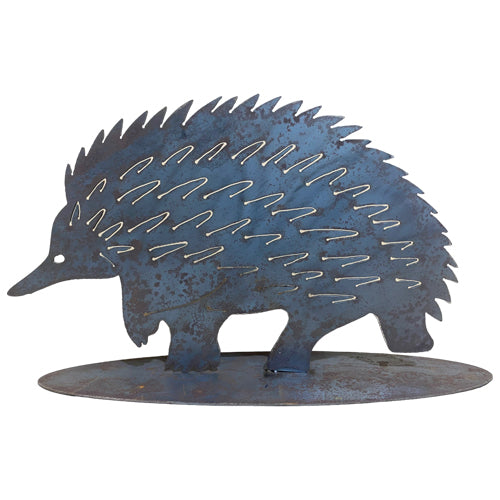 Metal Art Echidna on Oval Base - Raw Finish