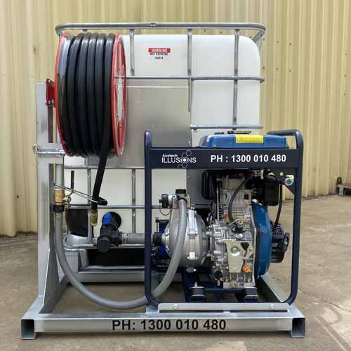 Fire Fighting Skid with Diesel Motor and Electric Start Front View