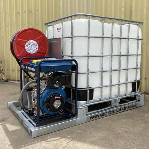 Fire Fighting Skid with Diesel Motor and Electric Start Side View