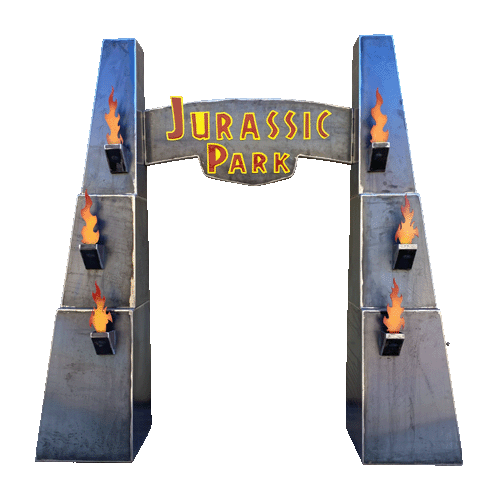 Jurassic Park Entrance - Medium Metal Art - Raw Finish No Background