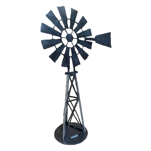 Southern Cross Windmill 3d Metal Garden Art - Raw Finish - Right Facing