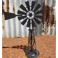 Southern Cross Windmill 3d Metal Garden Art - Raw Finish - Left Facing Rusty Background