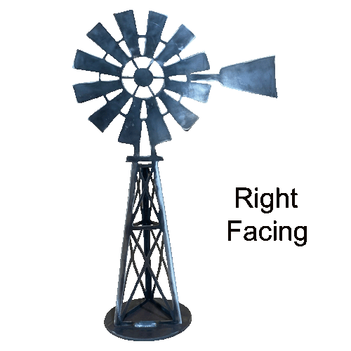 Southern Cross Windmill 3d Metal Garden Art - Raw Finish Right Facing with Words