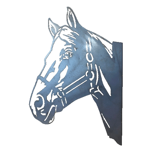 Peeking Horse Head - Small Metal Art - Raw Finish