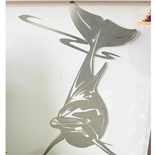 Dolphin Wall Art - Aluminium Finish