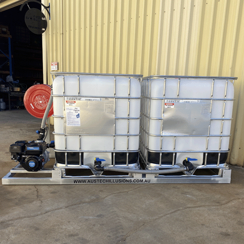 Firefighting Unit - Fire Skid Unit with 2 x IBC's Petrol Pump, Tank, Skid & Hose