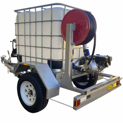 Firefighting Trailer Unit Licenced - with Unleaded Petrol Pump, Tank, Skid & Hose