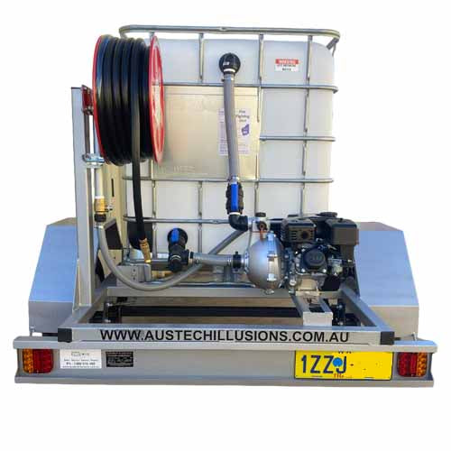 Firefighting Trailer Unit Licenced - with Unleaded Petrol Pump, Tank, Skid & Hose