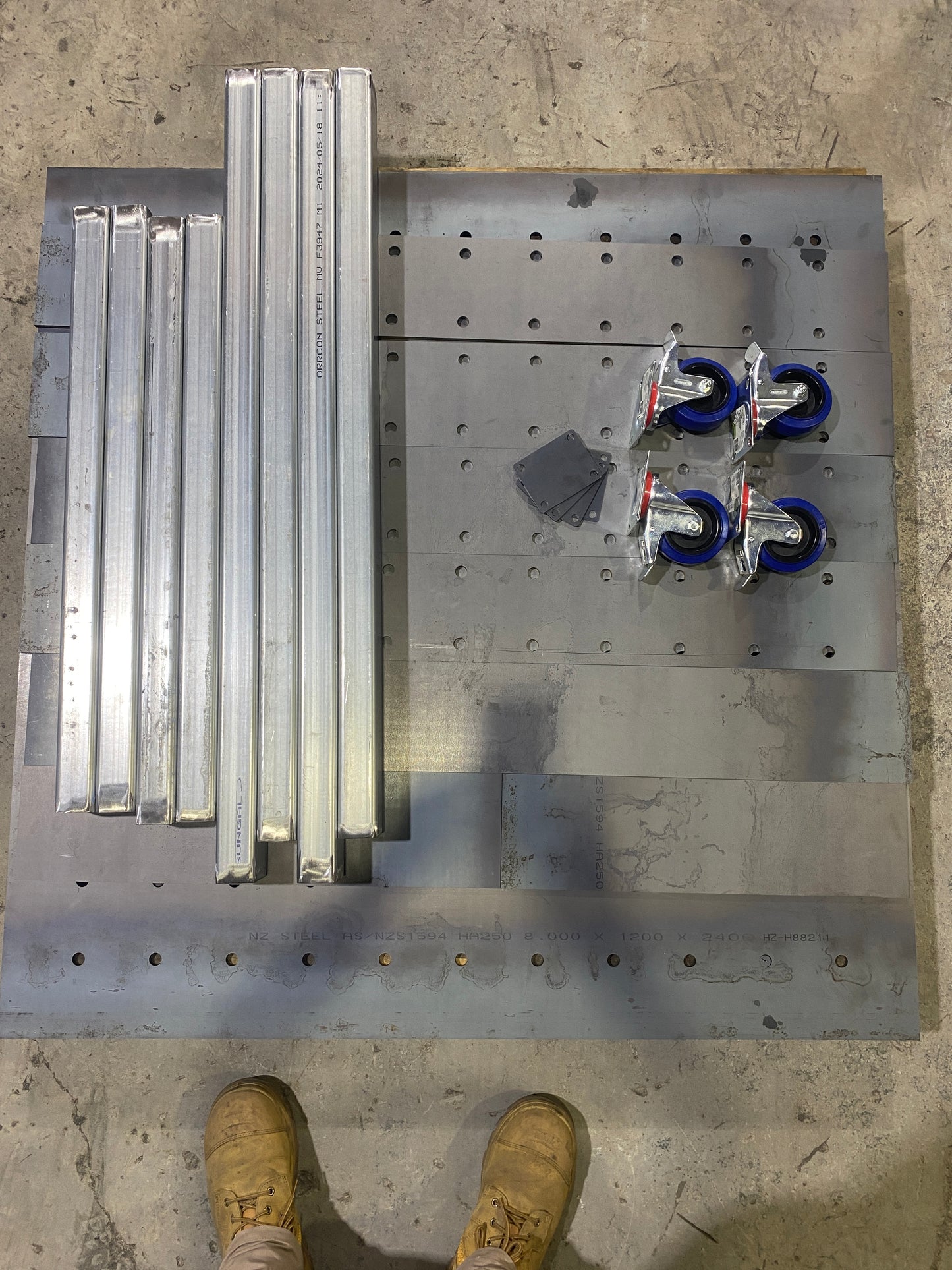 Welding Table 1200 x 1200 x 8mm with 100mm Hole Centres - DIY KIT