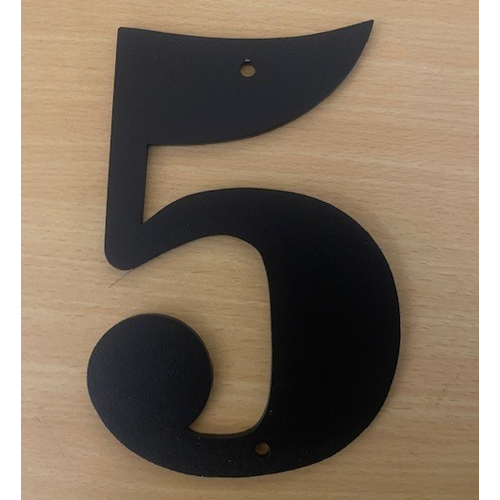 House Numbers – 150mm Aluminium, Powder Coated Black (Textured Finish) - 5