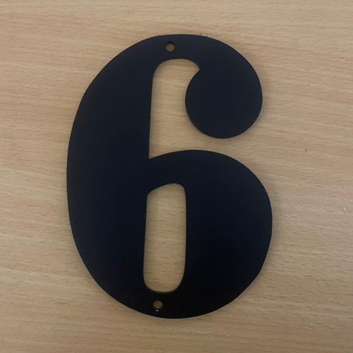House Numbers – 150mm Aluminium, Powder Coated Black (Textured Finish) - 6