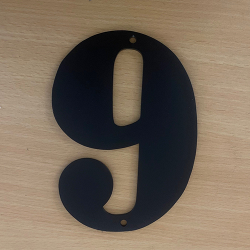 House Numbers – 150mm Aluminium, Powder Coated Black (Textured Finish) - 9
