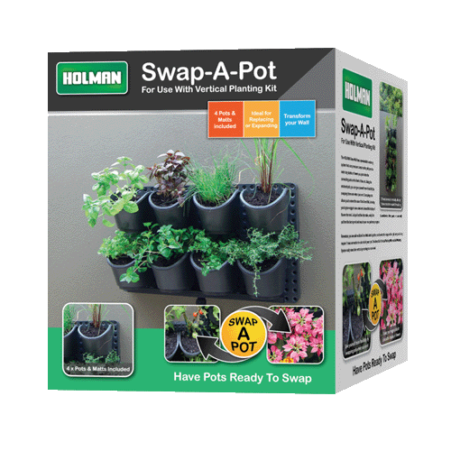 Greenwall Swap-A-Pot Clip on Pots - Pack of 4 x 1L - Suits Living Wall