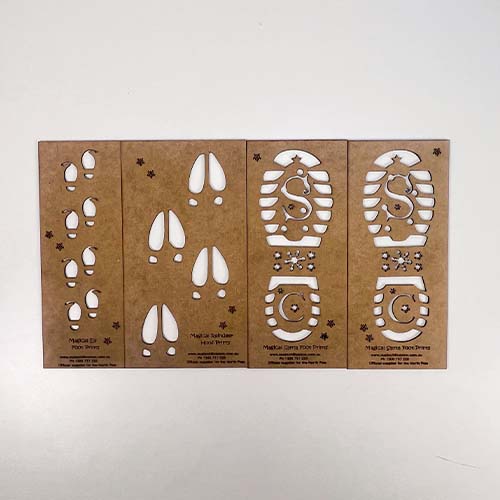 Santa, Reindeer & Elf Footprint Stencil
