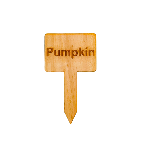 Wooden Plant Marker - Pumpkin