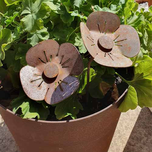Flower - Poppy on Stake - Raw Finish