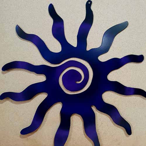 Sun Swirl Metal Art - Powder Coated Finish