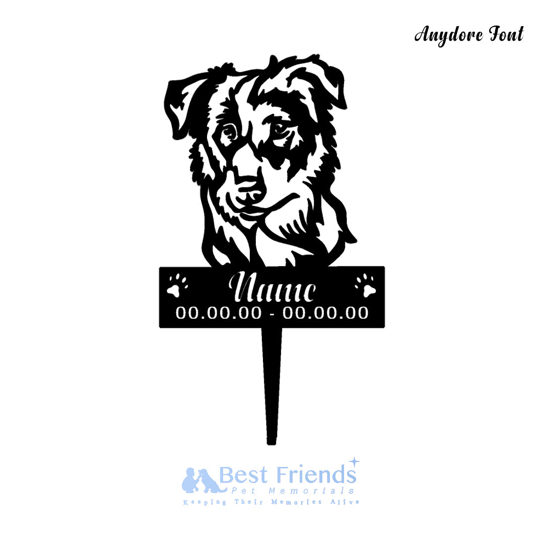 Pet Memorial Border Collie Garden Stake