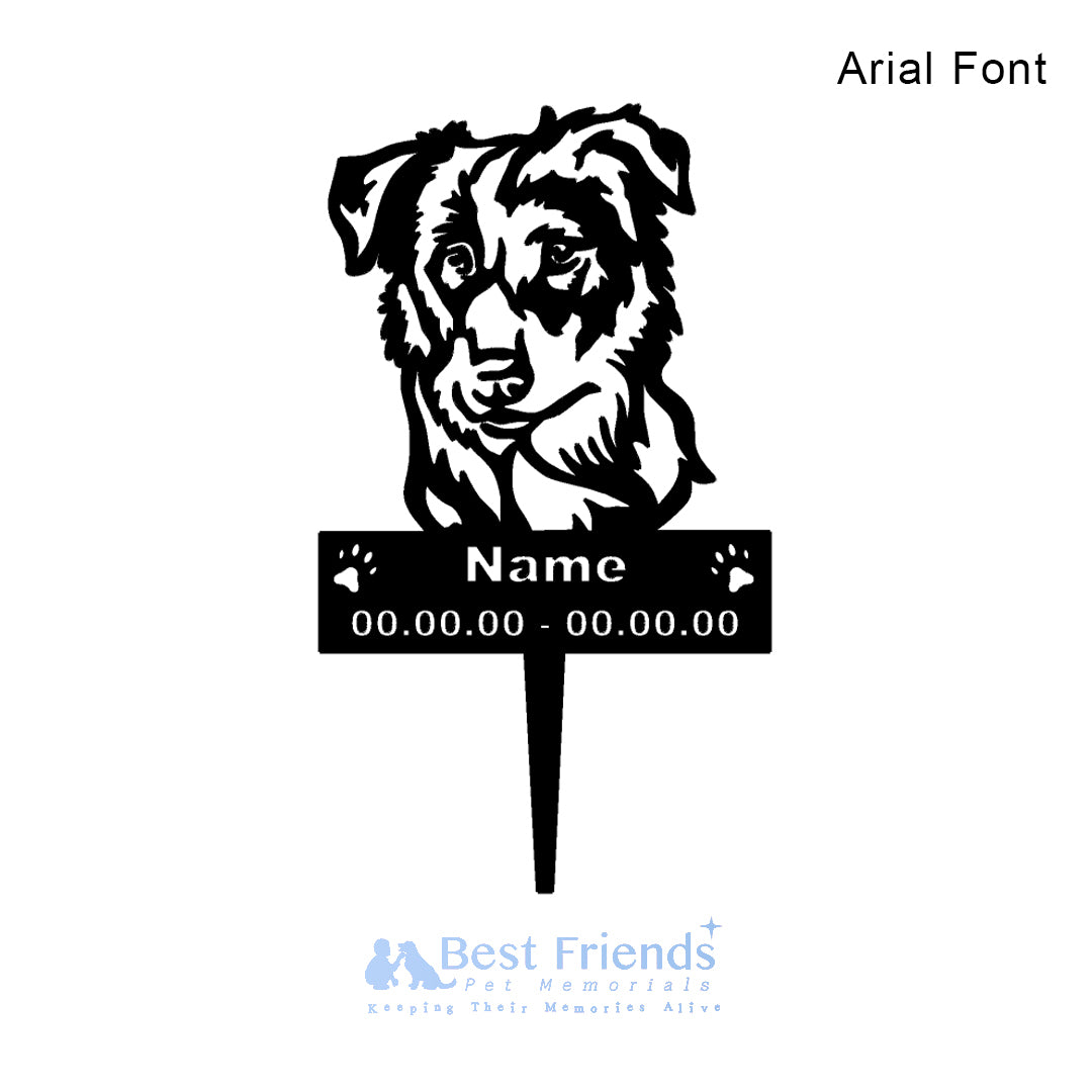 Pet Memorial Border Collie Garden Stake