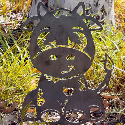 Baby Cow Cartoon Metal Art - Raw Finish