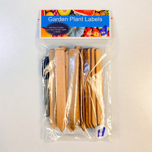 Wooden Plant Tag Pine Pack of 20 Blank with Marker - Reclaimed Wood