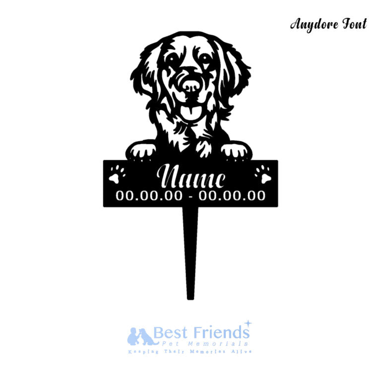 Golden Retriever Metal Pet Memorial Garden Stake