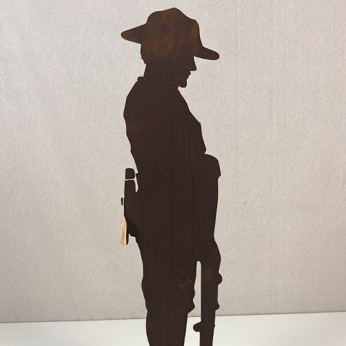 Soldier Silhouette on Base - 700mm High Raw Finish