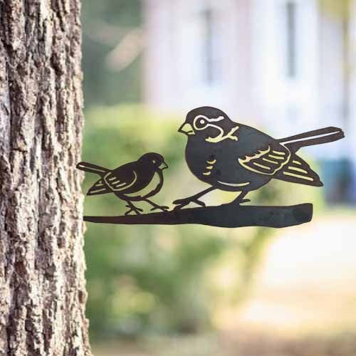 Robin and Baby on Tree Stake