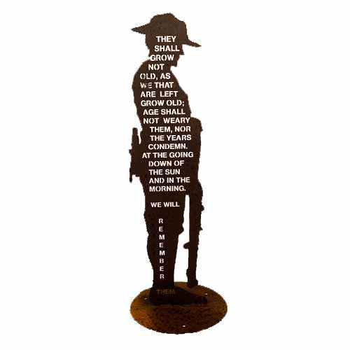 Metal Art Soldier with Ode / Poem Raw Finish