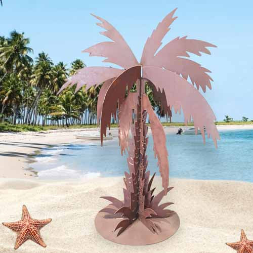 Palm Tree on Base Sculpture