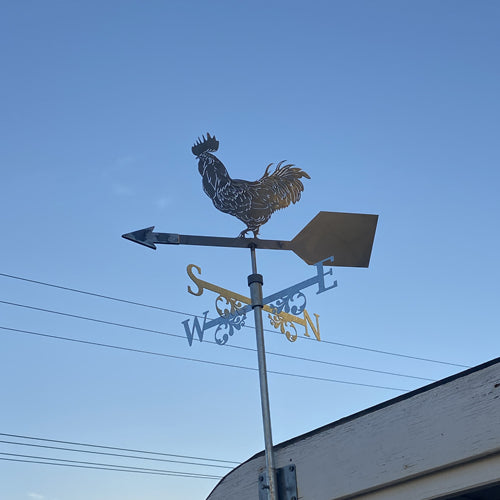 Weather vane - Rooster - Raw Finish On Building
