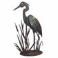 Heron and Reeds Sculpture - Metal Art - Raw Finish