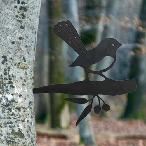 Willie Wagtail on Tree Stake - Raw Finish