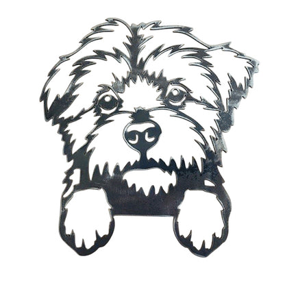 Dog Head Metal Wall Art - Raw Finish Maltese Shih Tzu