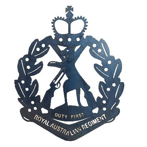 Royal Australian Regiment Metal Badge Raw Finish No Background