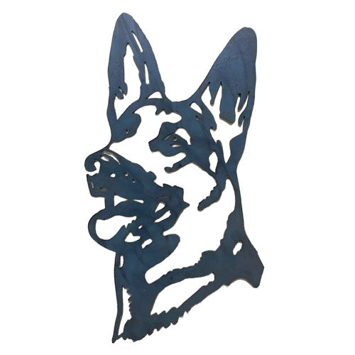 German Shepherd Dog Head Metal Art no Background