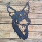 Australian Kelpie Dog Head Metal Art on Wooden Background