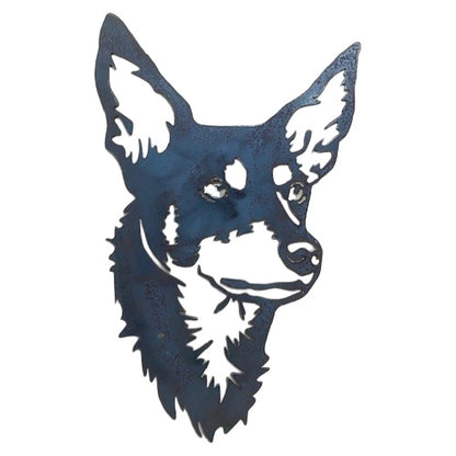 Dog Head Metal Wall Art - Raw Finish - Australian Kelpie