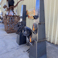 Jurassic Park Entrance - Medium Metal Art - Raw Finish Side View with Trex