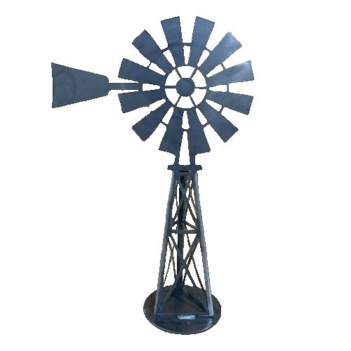 Southern Cross Windmill 3d Metal Garden Art - Raw Finish - Left Facing