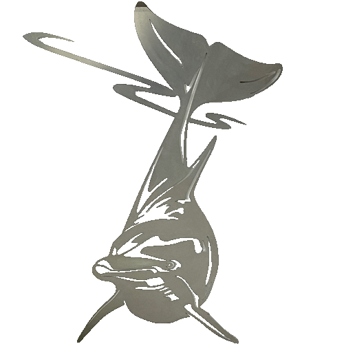Dolphin Wall Art - Aluminium Finish