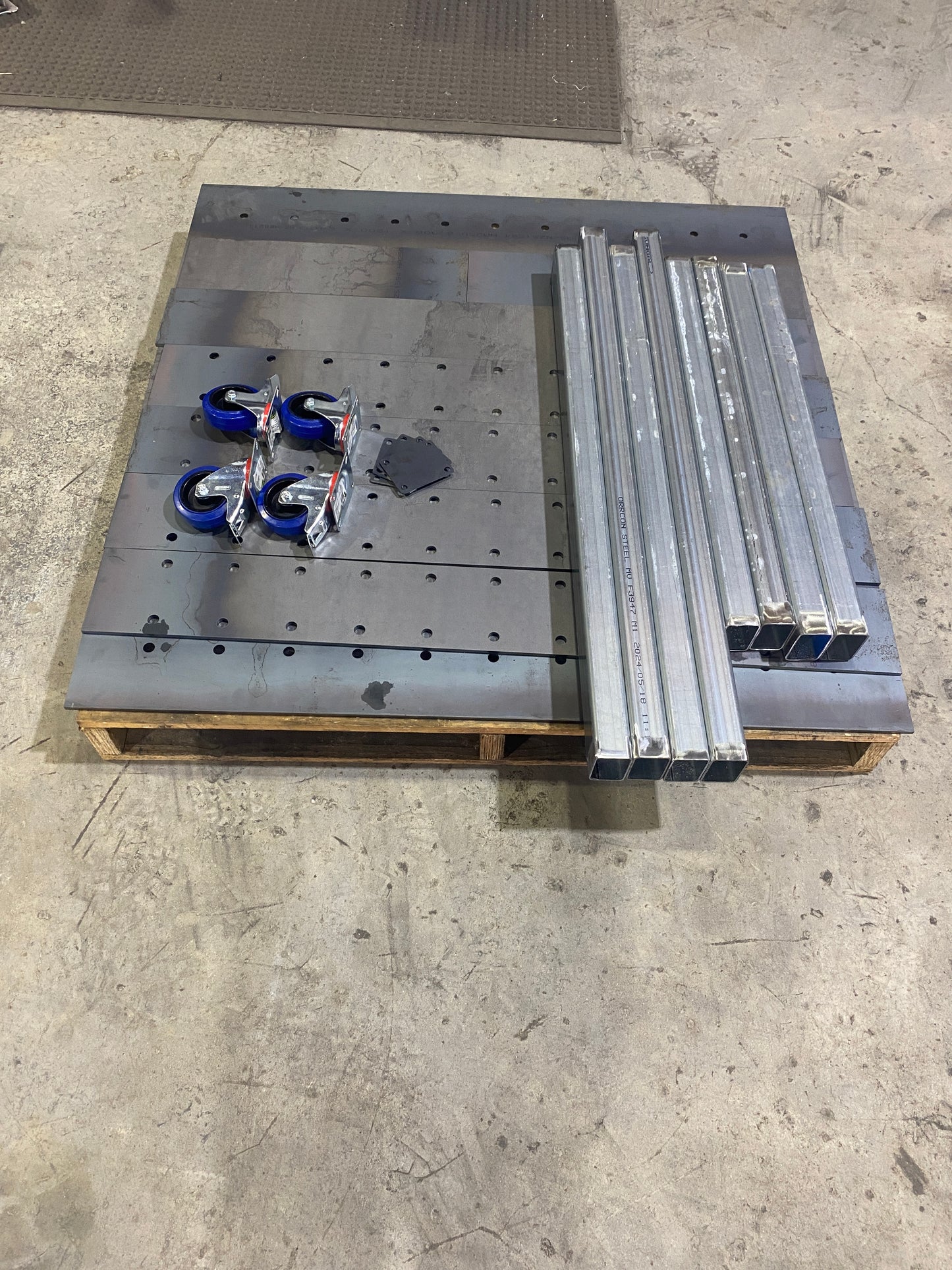 Welding Table 1200 x 1200 x 8mm with 100mm Hole Centres - DIY KIT