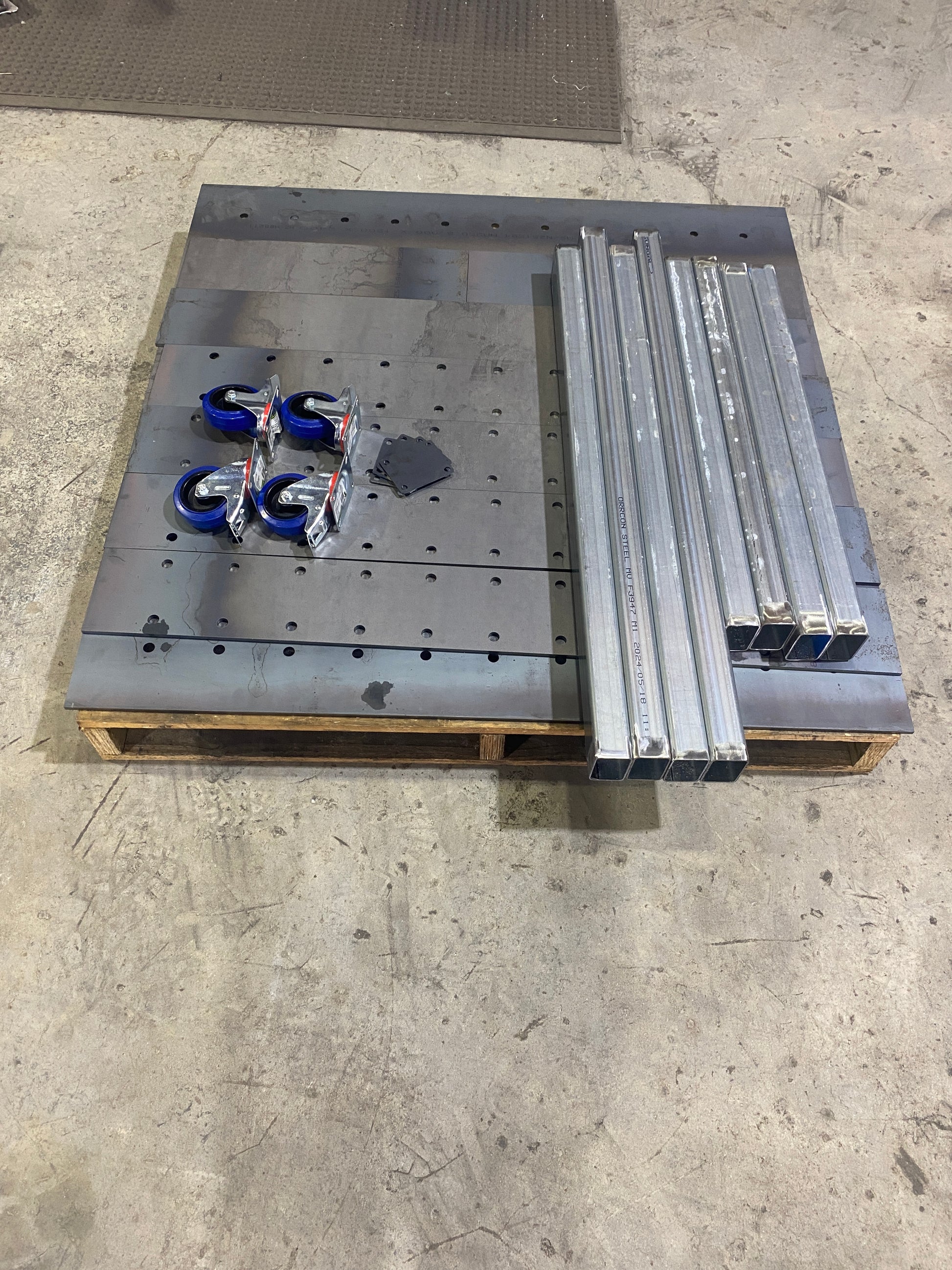 Welding Table 1200 x 1200 x 8mm with 100mm Hole Centres - DIY KIT