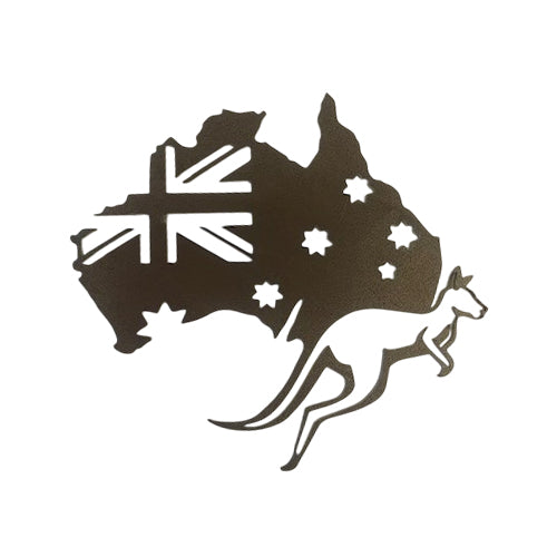 Australia Map with Kangaroo & Australia Wording - Metal Wall Art -Souvenir