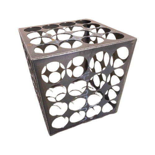 Geometric Cube Sculpture - Circle Design - Raw Finish