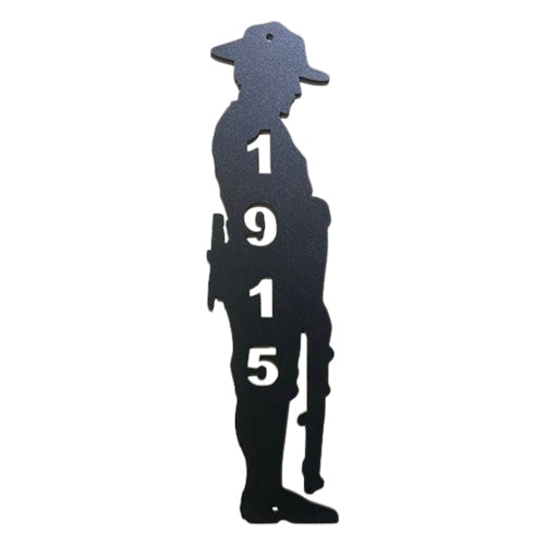 ANZAC Soldier Wall Art – 320mm Steel Silhouette - 1915